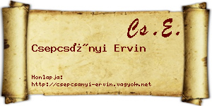 Csepcsányi Ervin névjegykártya
