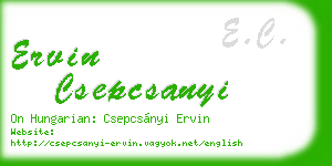 ervin csepcsanyi business card